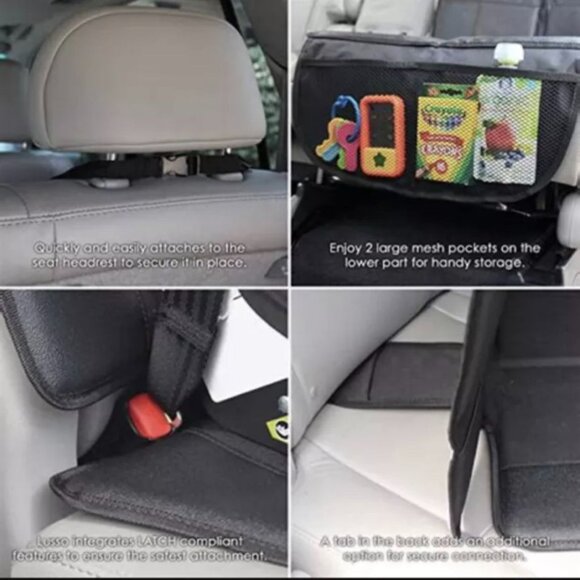 Lusso Gear WATERPROOF Padded Car Seat PROTECTOR with Pockets Vehicle Accessories - Picture 3 of 8